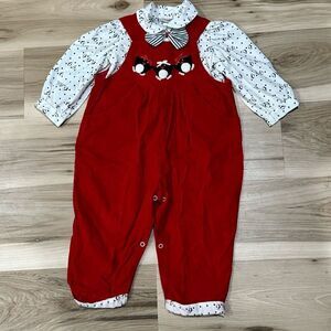 Vintage 90’s Baby Togs Penguin Overall Set Toddler Girls 24 Month